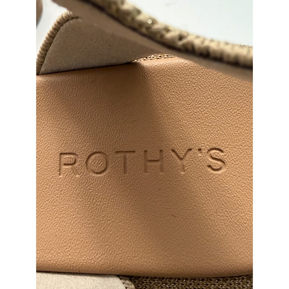Rothy's The Weekend Slide Platform Sandal Sand Gold Shimmer Women's Size 9 Chic - Picture 3 of 8